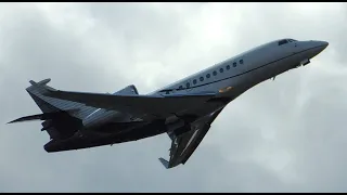 Dassault Falcon 7X [N559AM] takeoff from HIO