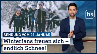 Winterfans freuen sich – endlich Schnee! | hessenschau vom 21.01.2023