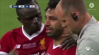 Sergio Ramos VS Mohammad salah fight on filed..