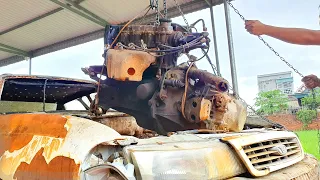 Tear Down Old Rusty Engine Car | Restoration Car DAEWOO Cielo 1.5 MT very rusty