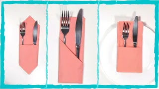 The 3 easiest and fastest ways to fold napkins for your cutlery.❤️❤️