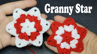 Crochet star ⭐crochet snowflake for beginners ⭐ how to do a star 6 points Crochet Christmas Coasters