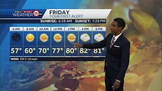 Clear and cool conditions will persist into Friday