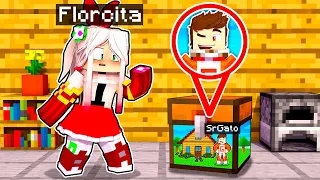 ¡JUGAMOS MINECRAFT PERO CREO UNA MINI CASA EN EL COFRE DE FLOR! 🤣 | SRGATO X FLOR