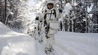 GSDF unit skis through snowy mountains of Aomori Prefecture