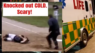 Horrible Baseball Injury!  Ambulance called. Trip to ER