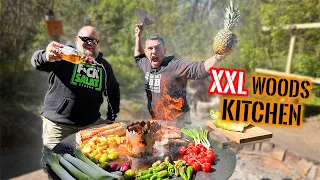 ALLES ANBRATEN auf XXL Feuerplatte ! Die beste Folge Woods Kitchen mit @030BBQ | Survival Mattin