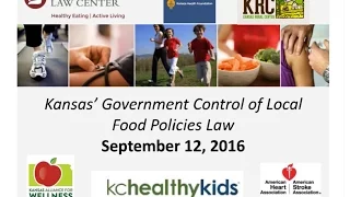 Kansas' Government Control of Local Food Policies Law (2016)