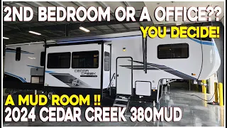 A Mud Room & Office? 2024 Cedar Creek 380MUD Fifth Wheel by Forestriver RVsd at Couchs RV Nation