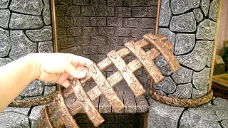 Решетка из картона для камина.