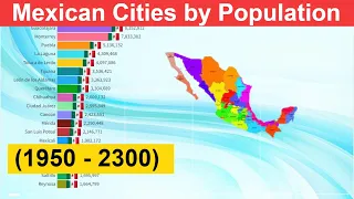 Which cities are the biggest  in Mexico? (1950 - 2300) Most Populous Cities in Mexico