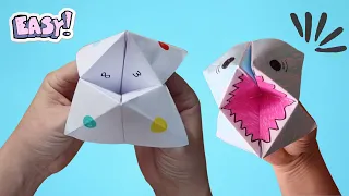 COMO FAZER UM ORIGAMI DA SORTE (FÁCIL) DOBRADURA DIVERTIDA QUEM LEMBRA DESSE FIDGET TOYS RAÍZ?