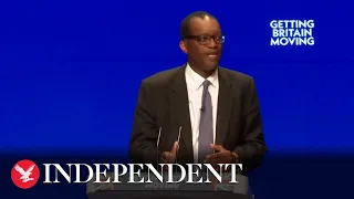 ‘What a day’: Kwasi Kwarteng speaks at Conservative party conference after tax cut U-turn