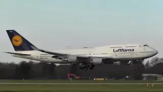 DIVERT | Lufthansa 747-400 D-ABYO Takeoff and Landing at Manchester Airport