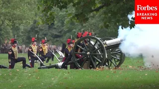 King’s Troop Royal Horse Artillery Delivers Gun Salutes For King Charles III's Ascension