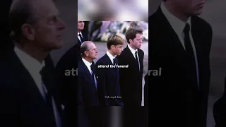 Princes William and Harry walk behind Princess Diana's coffin