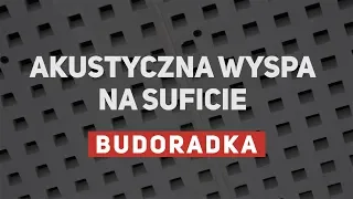 Płyta akustyczna w formie wyspy na suficie