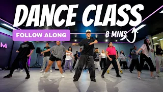 Beginners dance class warm up work out tutorial for you to follow along at home! Only 8 mins