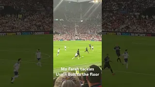 Mo Farah floors Usain Bolt in Soccer Aid for Unicef 2023 #usainbolt #mofarah #socceraid #football