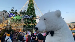 Kyiv. Christmas walk in the city center.