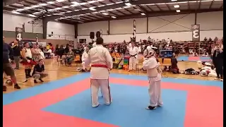 Josie Dragon ISKA 10-11 year old girls 1st Koshiki fight.