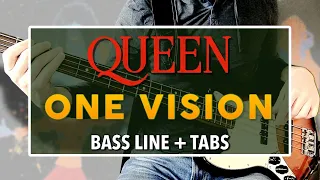 Queen - One Vision /// BASS LINE [Play Along Tabs]