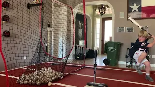 8 year old (8 years 10 months) 64 MPH Exit Velocity baseball swing off the tee.