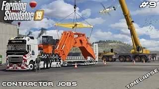 Transporting EXCAVATOR in PARTS with CHATA | Contractor Jobs | Farming Simulator 19 | Episode 9