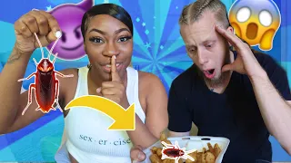 GIANT COCKROACH IN FOOD PRANK ON BOYFRIEND!!