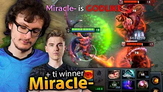 When MIRACLE lets this TI WINNER carry and shows his DOOM off skills dota 2