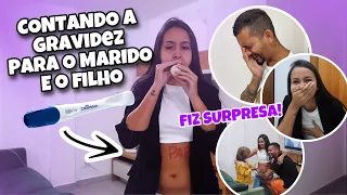 CONTANDO A GRAVIDEZ PARA O MARIDO E FILHO *SURPRESA EMOCIONANTE*