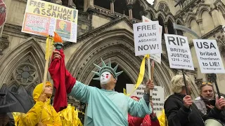Assange supporters outside UK court call for WikiLeaks founder's release | AFP