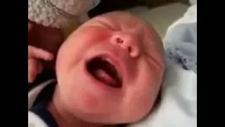 What a hungry crying newborn looks like
