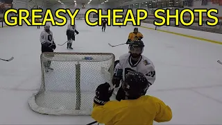 GREASY CHEAP SHOTS... *MIC’D UP* GoPro Hockey Goalie