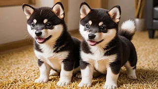 Bouncing Paws: Shiba Inu Puppies in Action