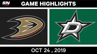 NHL Highlights | Stars vs. Ducks – Oct 24, 2019