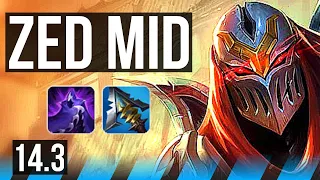 ZED vs HWEI (MID) | 65% winrate, 6 solo kills, 10/3/9 | KR Grandmaster | 14.3