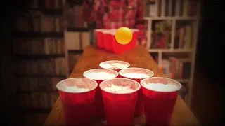 Playing Beer Pong Stock Video