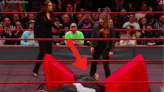 WWE RAW 02 25 18 Ronda Rousey puts Triple H through a table at her contract signing