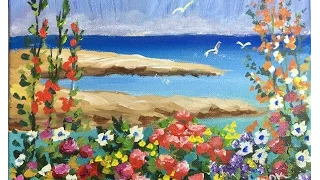 How to Paint Flowers by the Bay a Free Beginner Acrylic Painting Tutorial by Ginger Cook