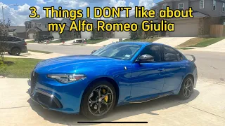 3 things I Don’t like about my Alfa Romeo Giulia (Top 3 dislikes)