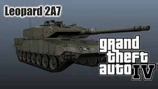 GTA IV Leopard 2A7 Tank model + Tank V Style script mod