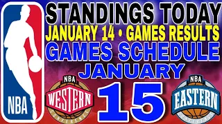 nba standings today January 14, 2024 | games results | games schedule January 15, 2024