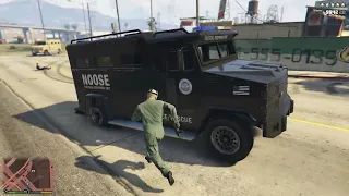 GTA V Mission Row Police Station Shootout + Five Star Escape(Dispatch & Tactics Enhancement V)