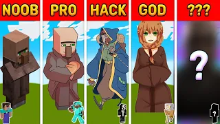 Minecraft Villager PIXEL ART CHALLENGE ✨ NOOB vs PRO vs HACKER vs GOD