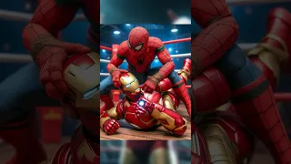 OMG😱 Spiderman VS Iron man 💥 Boxing Match #avengers #shorts #superhero #spiderman #2024