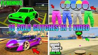 *SOLO* 10 GTA Glitches In 1 Video After 1.68!- The Best GTA 5 Glitches All In 1 Video