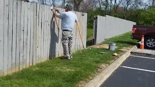 Epic Transformation: Painting a Neglected Apartment Complex Fence After 24 Years! #inspirational