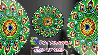 Easy Dot Peacock Mandala Step by Step || Without Mirror || Detailed tutorial