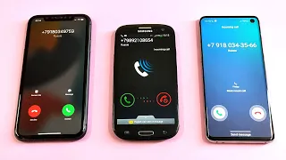 Apple iPhone 11 vs Samsung Galaxy S3 vs Samsung Galaxy S10 Incoming call & outgoing call